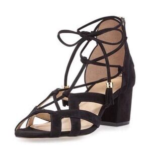 NWOT Michael Kors Mirabel Mid Black Suede Sandal